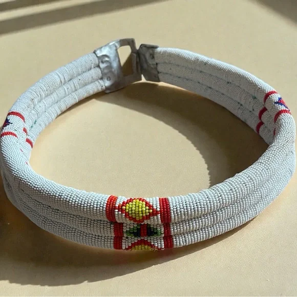 Vintage Zulu Beaded Belt – South African Tribal Waist Belt – Glass Seed Beads